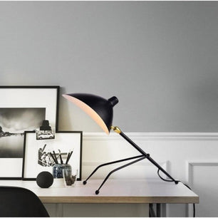 Serge Mouille Black Tripod Desk Lamp