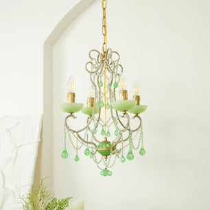 Murano Green Drops Chandelier