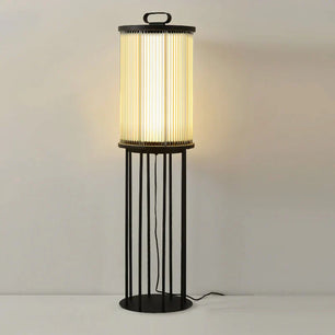 Line Glass Lantern Solar Floor Lamp