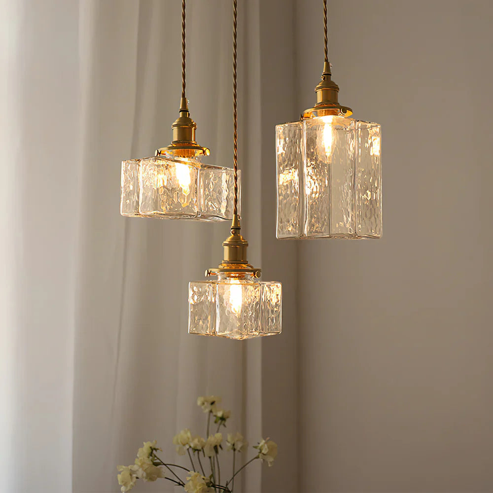 Jewel Glass Brass Pendant Light