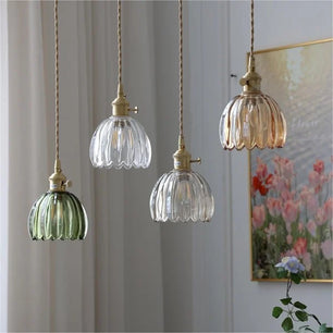 Japanese Retro Glass Flower Pendant Light S17