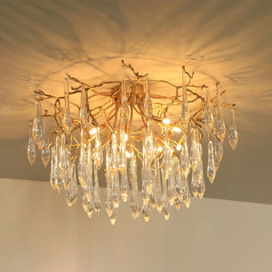 Teardrop Round Crystal Ceiling Lamp