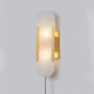 Geometric Harmony Alabaster Plug In Wall Lamp