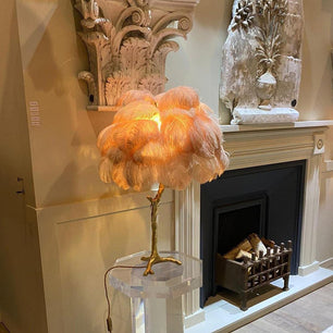 Ostrich Feather Table Lamp