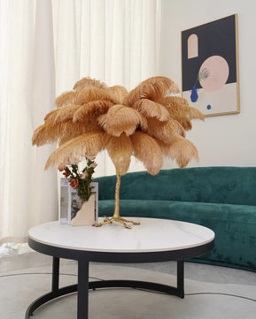 Ostrich Feather Table Lamp