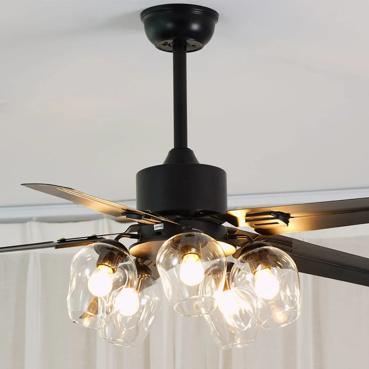 Glass Ball Ceiling Fan Light