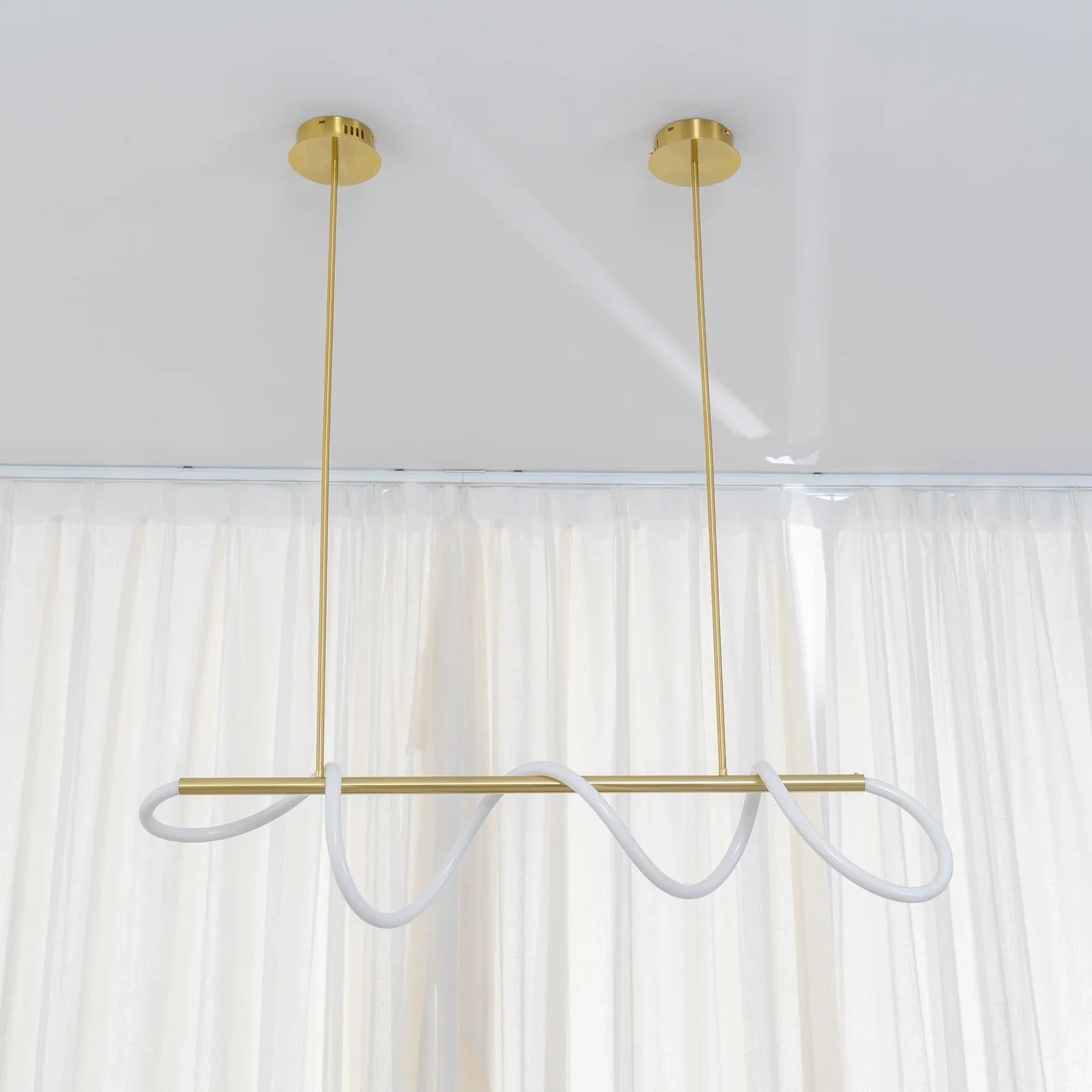 Serpentine Glow Gold Chandelier