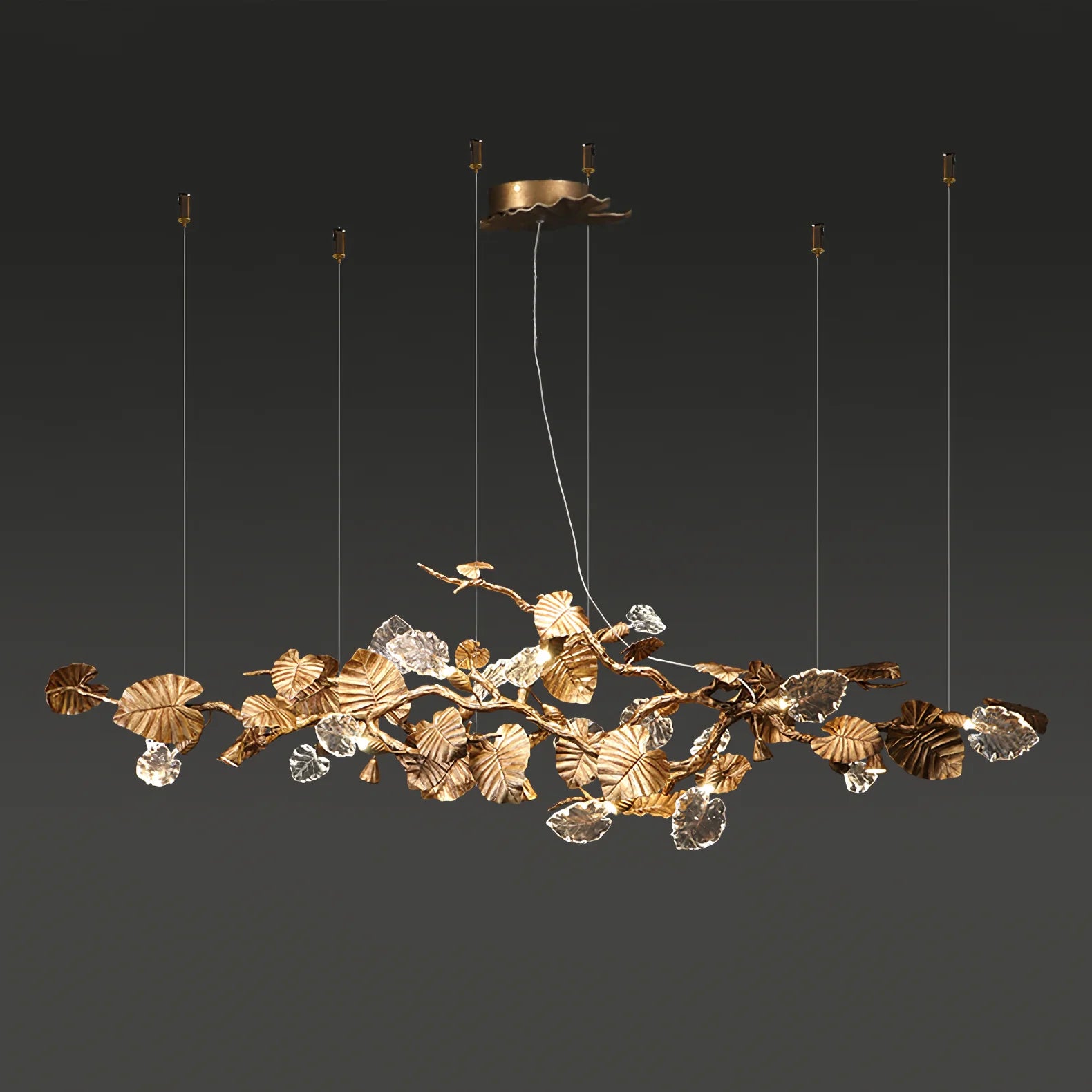 Brass Leaf Chandelier