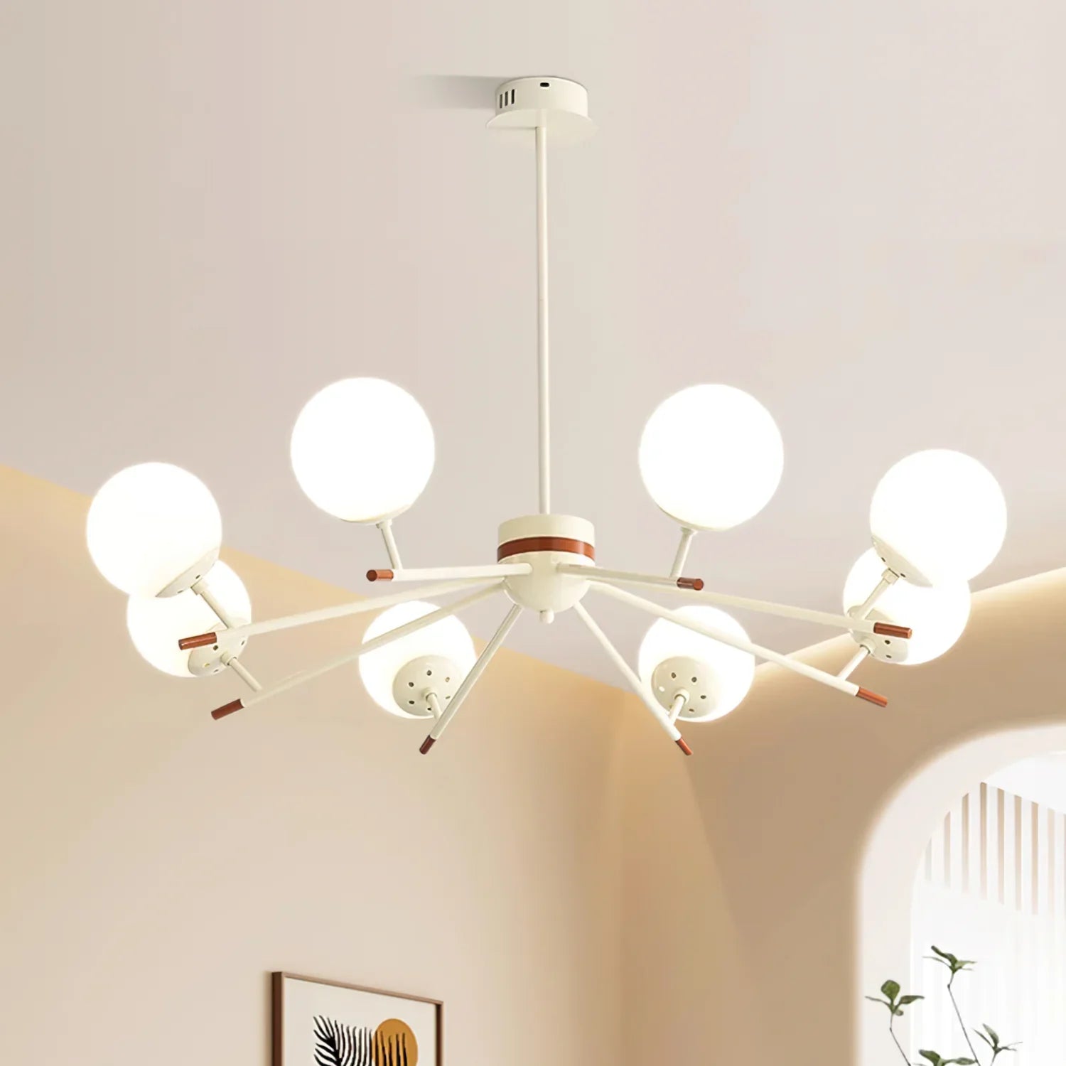 Spherical Beam Chandelier