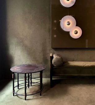 Round Alabaster Combination Wall Lamp