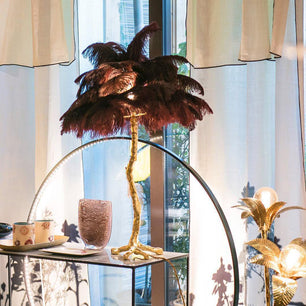 Ostrich Feather Table Lamp