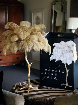 Ostrich Feather Table Lamp