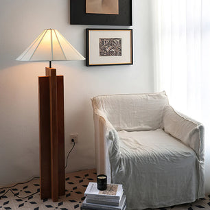 Crossbase Wood Floor Lamp