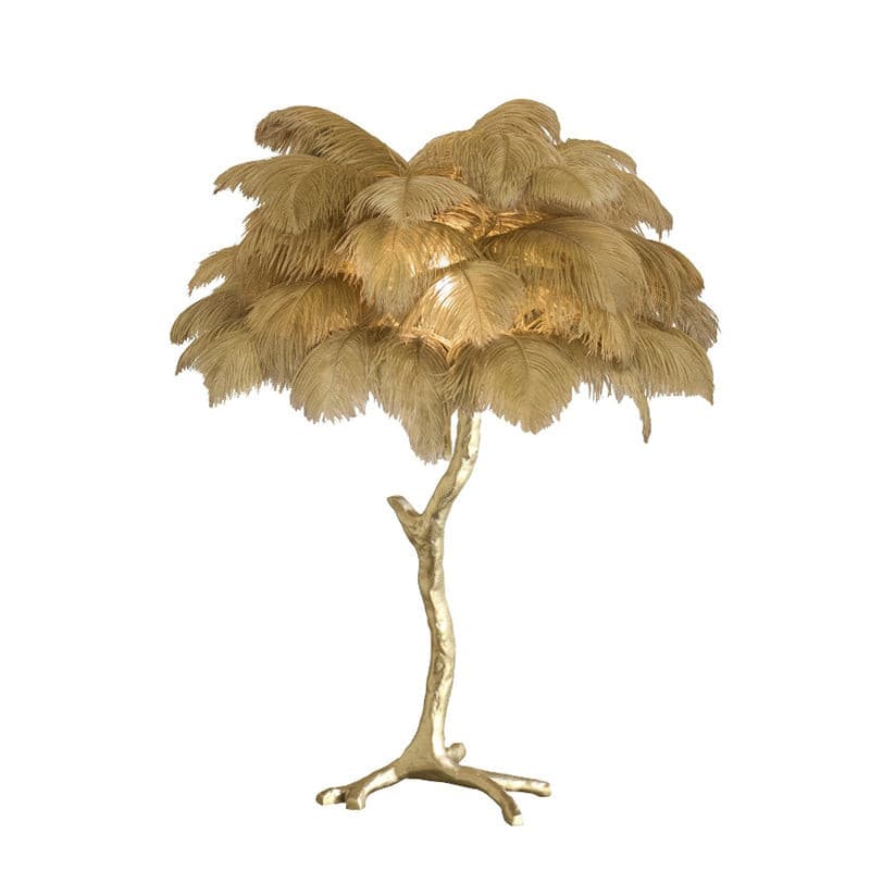 Ostrich Feather Table Lamp