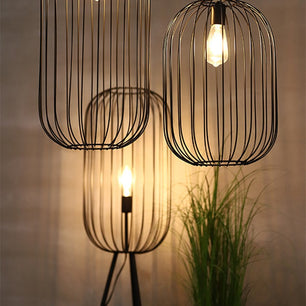 Stripe Cage Floor Lamp