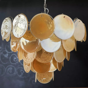 Vintage Yellow Round Murano Chandelier