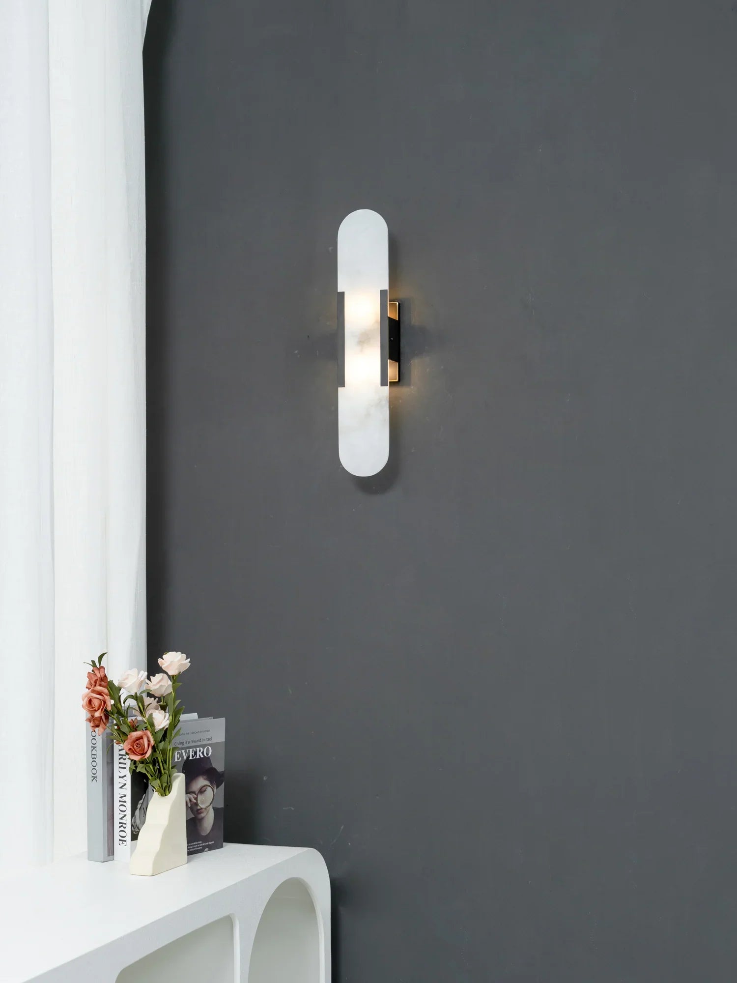 Geometric Harmony Alabaster Wall Lamp