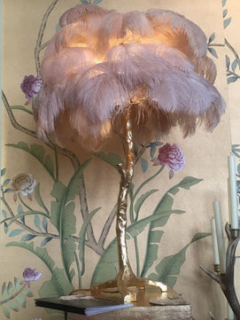 Ostrich Feather Table Lamp