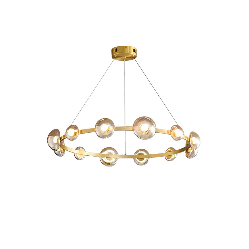 Brass Bar Glass Chandelier