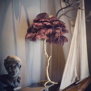 Ostrich Feather Table Lamp