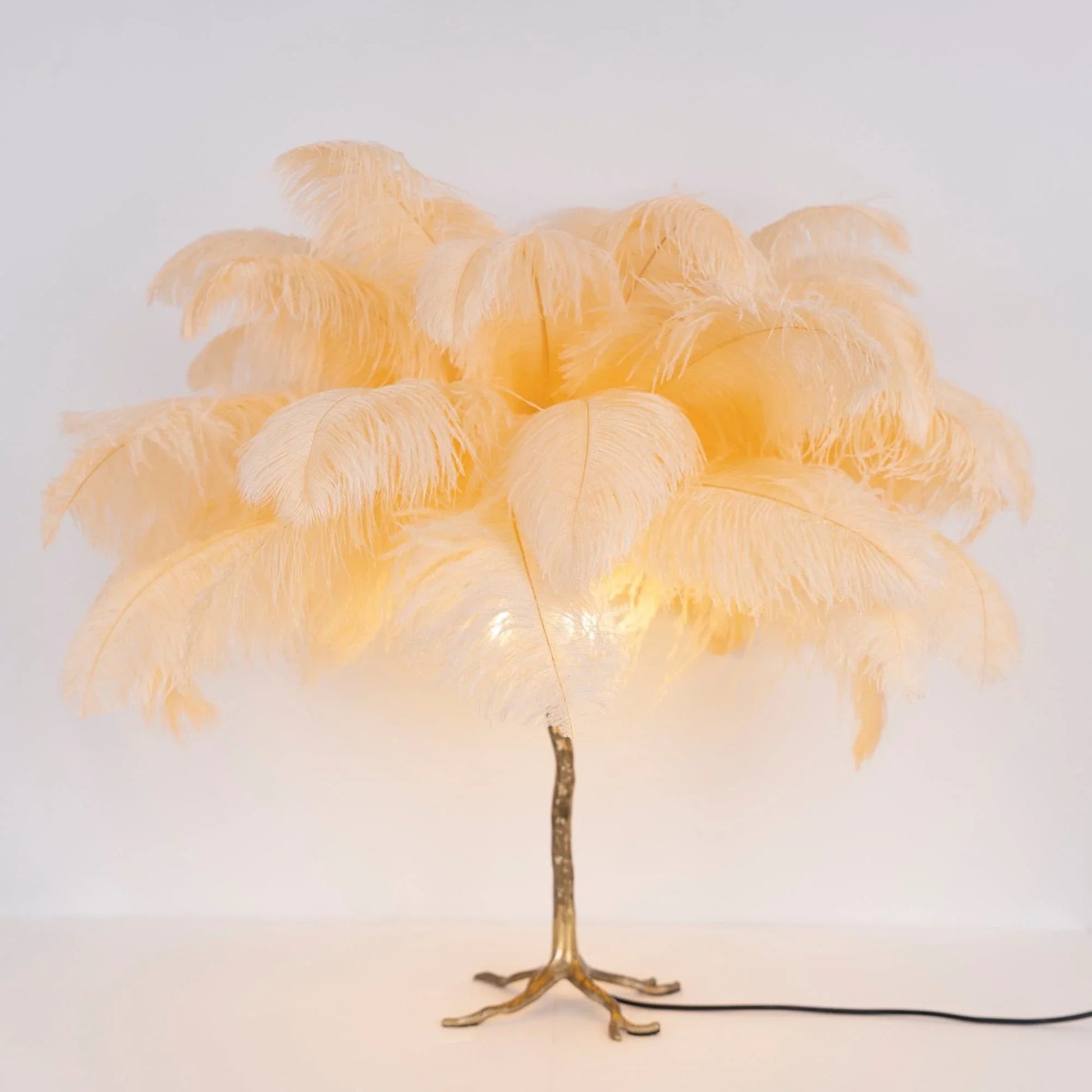 Ostrich Feather Table Lamp