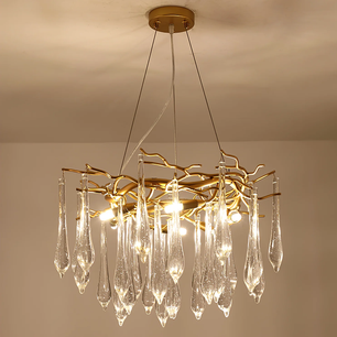 Teardrop Round Crystal Chandelier