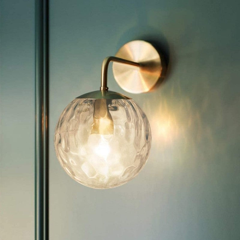 Modern Ficcas Metal Glass Polishing Wall Light for Bedroom Hallway