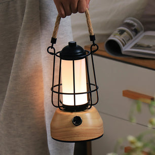 Hemp Rope Lantern Outdoor Table Lamp