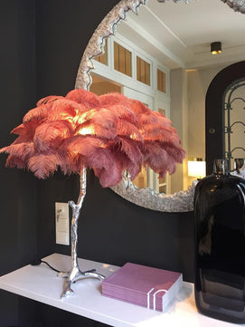 Ostrich Feather Table Lamp