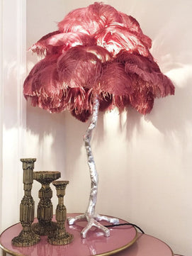 Ostrich Feather Table Lamp