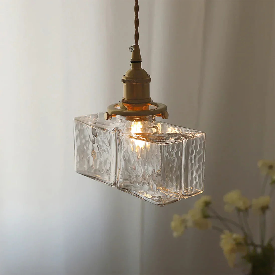 Jewel Glass Brass Pendant Light