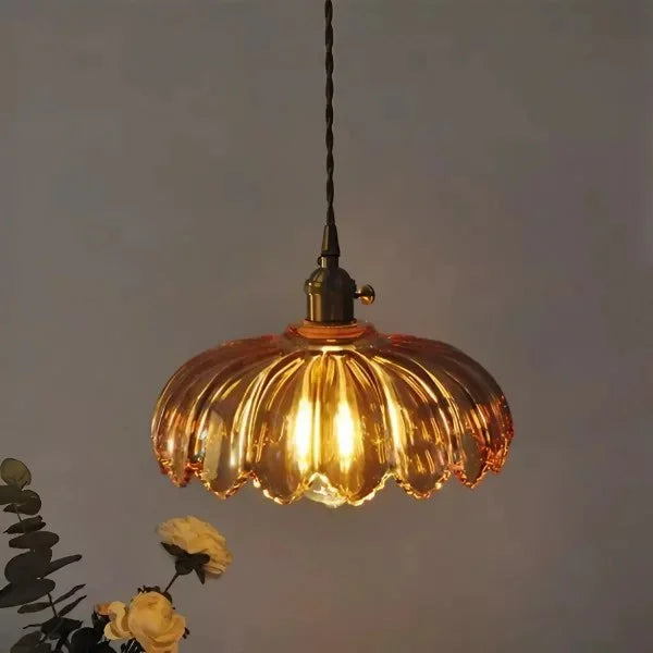 Retro Petal Glass Pendant Light S98