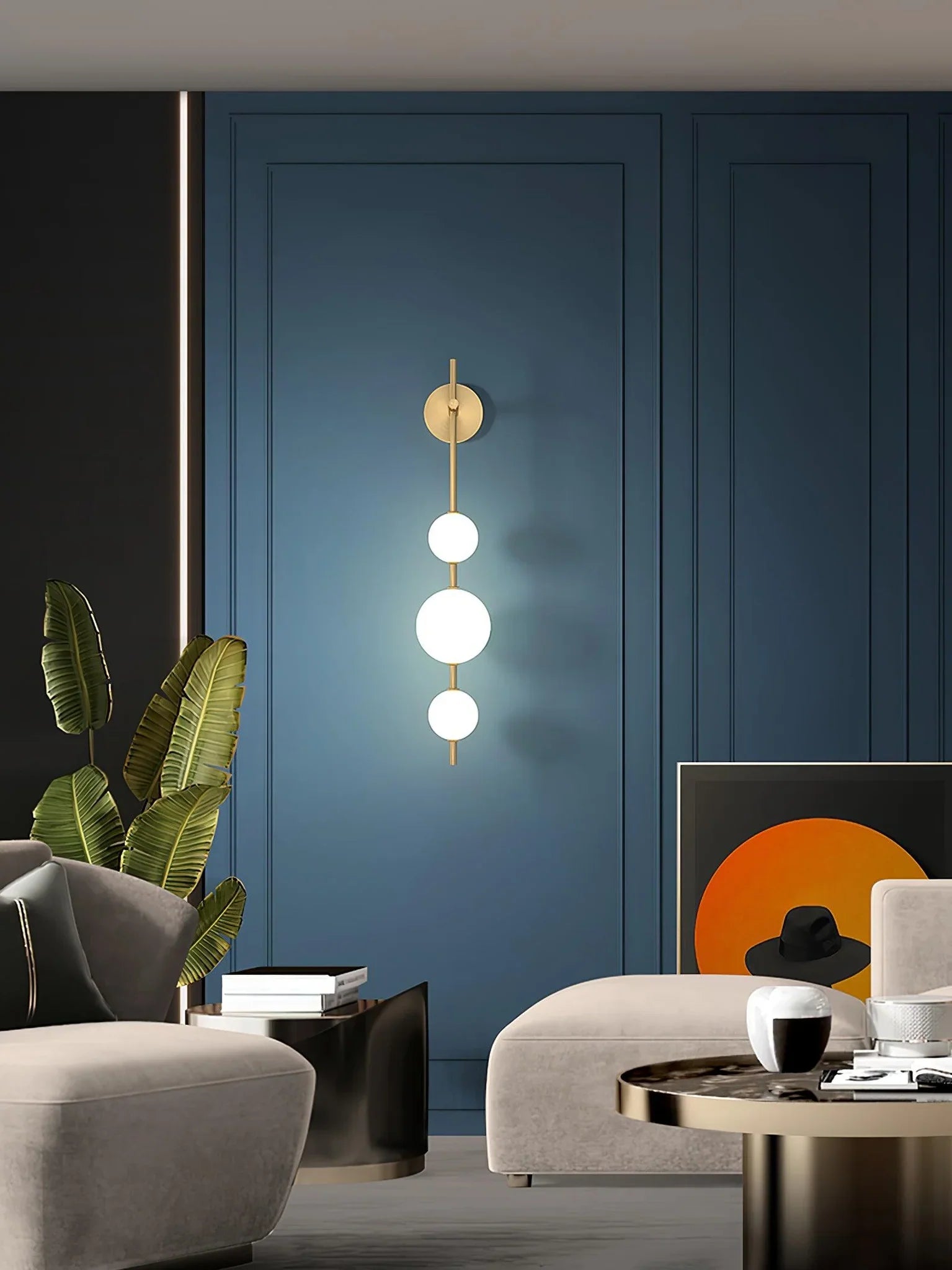 Vertical Globe Wall Lamp