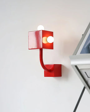 Red Cube Wall Lamp