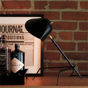 Serge Mouille Black Tripod Desk Lamp