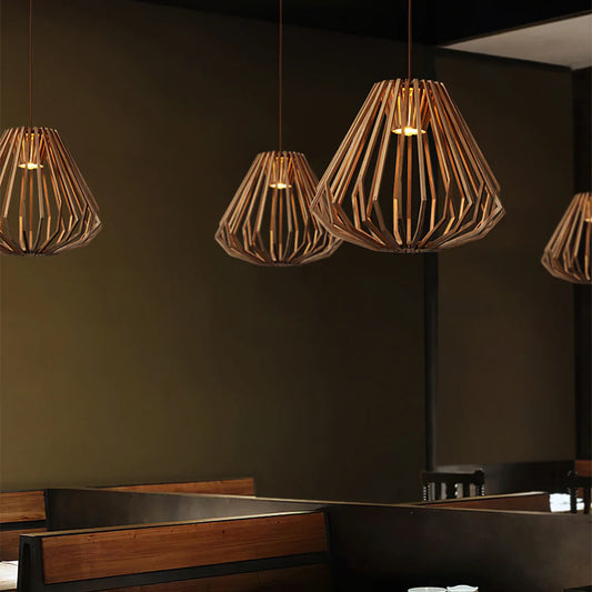 Wood Cage Pendant Lamp