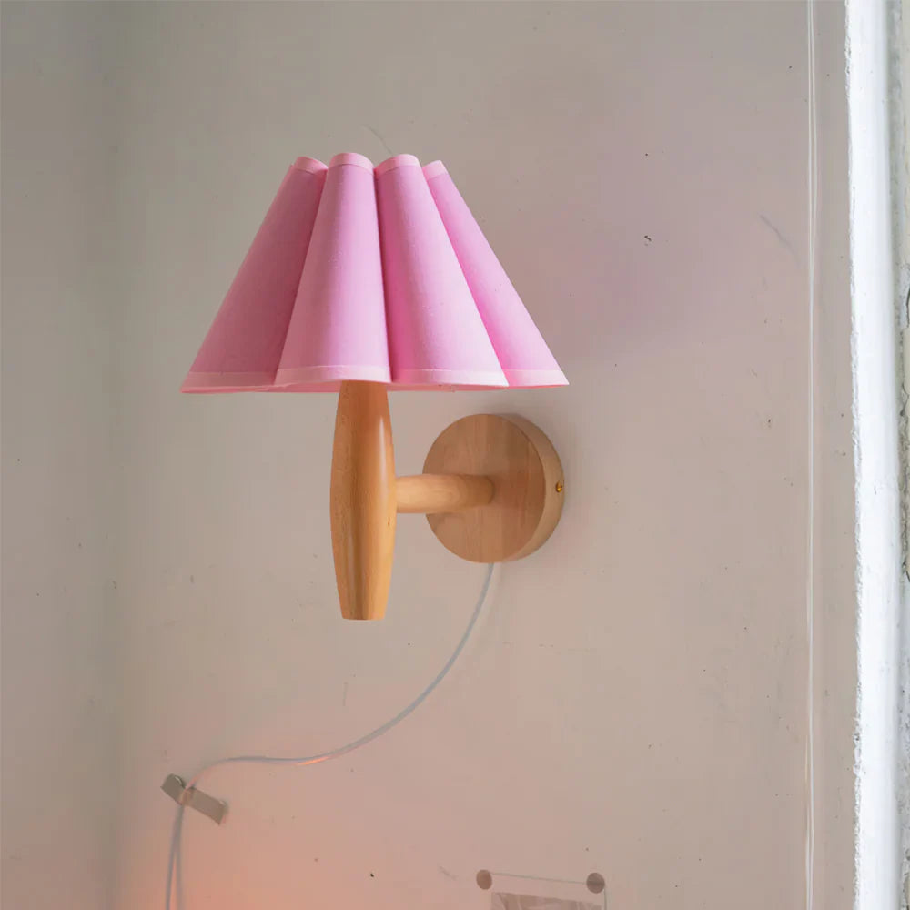 Vintage Fluted Plug In Wall Lamp