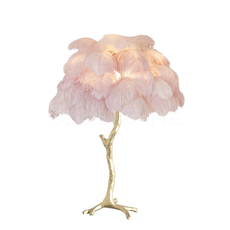 Ostrich Feather Table Lamp