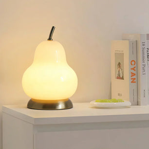 Pear Glass Built-in Battery Table Lamp