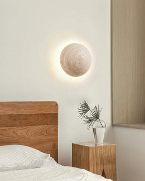 Round Travertine Wall Lamp