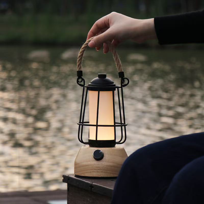 Hemp Rope Lantern Outdoor Table Lamp