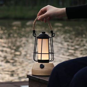 Hemp Rope Lantern Outdoor Table Lamp