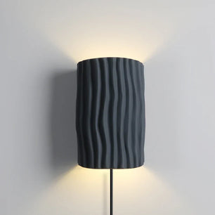 Pleated Resin Plug In Wall Lamp