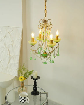 Murano Green Drops Chandelier