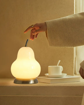 Pear Glass Built-in Battery Table Lamp