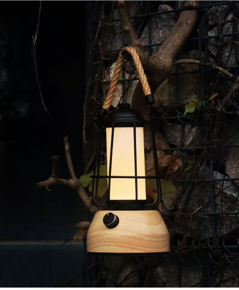 Hemp Rope Lantern Outdoor Table Lamp