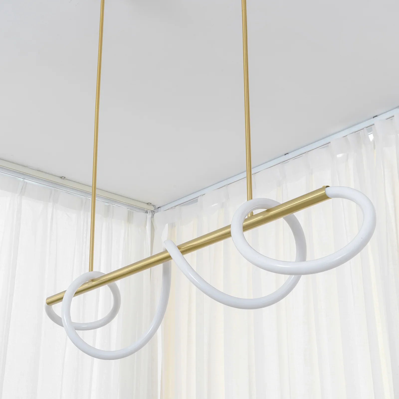 Serpentine Glow Gold Chandelier