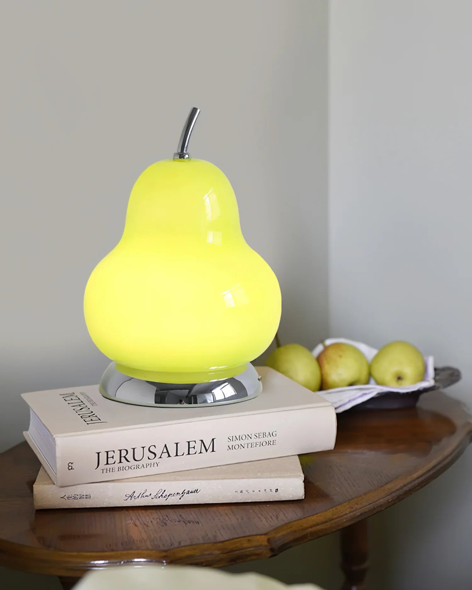 Pear Glass Built-in Battery Table Lamp