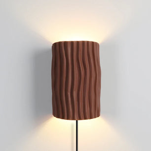 Pleated Resin Plug In Wall Lamp