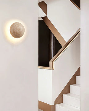 Round Travertine Wall Lamp